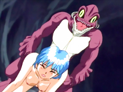 Two hentai girls groupfucked by monsters