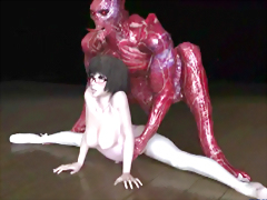 3d anime brutally fucked by monster and creampie